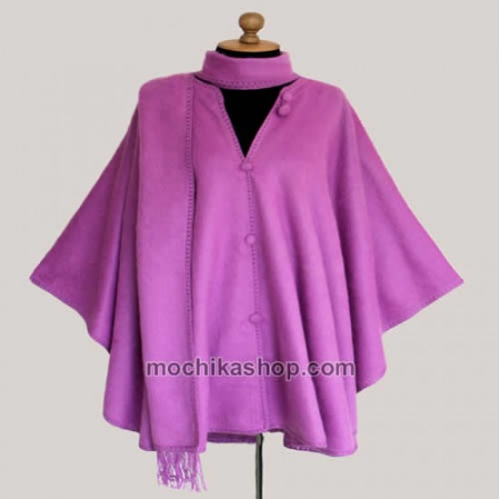 01 Gorgeous "Camargo" Alpaca Wool Cloak , Butterfly Design