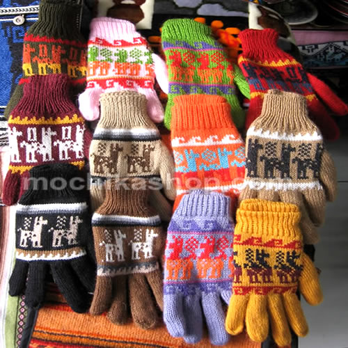 Lot 20 Wholesale Peruvian Gloves Multicolor Alpaca Blend Wool