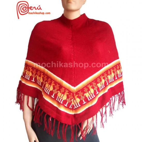 06 Peruvian Poncho Handmade Acrylic Wool Andean Images Design