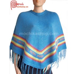 10 Peruvian Poncho Handmade Acrylic Wool with Andean Images