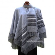 Nice Peruvian Ruana Scarf Alpaca Camargo Wool Grey Color