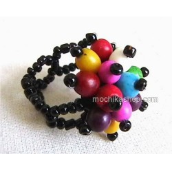 12 Beautiful Achira Seeds Rings ,Assorted Color Beads