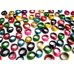50 Pretty Coconut Peel Rings,Mixed Colors