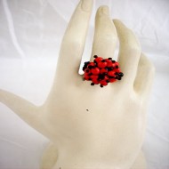 12 Nice Baby Huayruro Seed Beads Rings, Assorted Design