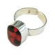 Lot 24 Pretty Silver Plated Resined Huayruro Rings, Mixed Design