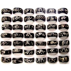 100 Nice Small Carved Tagua Rings Assorted Images & Designs