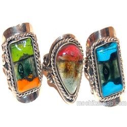 50 Gorgeous Fused Glass Rings, Assorted Stone Colors