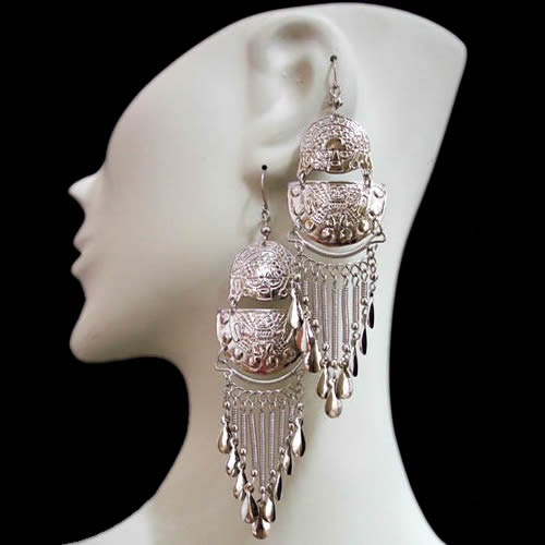 100 Peruvian Wholesale Alpaca Silver Plated Earrings Inca Design