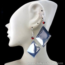 12 Peruvian Earrings Hanmade Aluminium Metal Embossed Images
