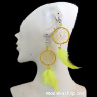 Lot 24 Peruvian Wholesale Feathers Dreamcatcher Earrings Colored