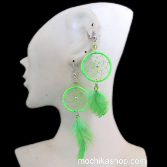 12 Peruvian Wholesale Feathers Dreamcatcher Earrings Colorful