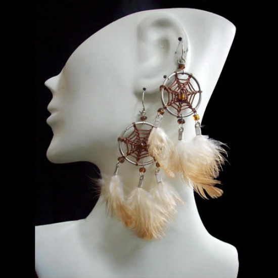 100 Peru Wholesale Dreamcatcher Earrings Handmade Feathers