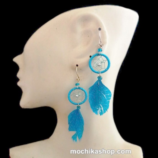 06 Beautiful Small Dreamcatcher Feather Earrings Multicolor