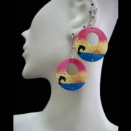 06 Pretty Bamboo Earrings, Donuts Design Mixed Images