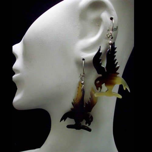 06 Pretty Bull Horn Earrings Animal Design Colorful Assorted Images