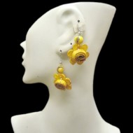 06 Pretty Peru Orange Peel Earrings Small Flower Design
