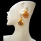 Lot 12 Peruvian Orange Peel Earrings Spiral Design Multicolor