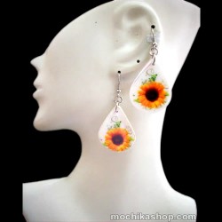 06 Beautiful Ceramic Earrings Flower Images Teardrop Design