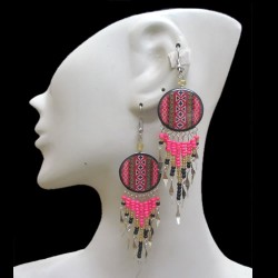 24 Peru Wholesale Inca tribal Design Ceramic Earrings Colorful