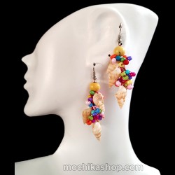 12 Beautiful Seashell Earrings, Assorted Design 