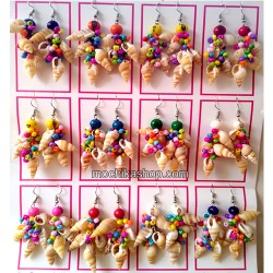 06 Pretty Small Seashell Earrings Tribal Natural Color