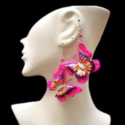 12 Nice Peruvian Leather Earrings Butterfly Design