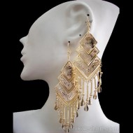 06 Pretty Peruvian Handmade Gold Plated Earrings Inca Design