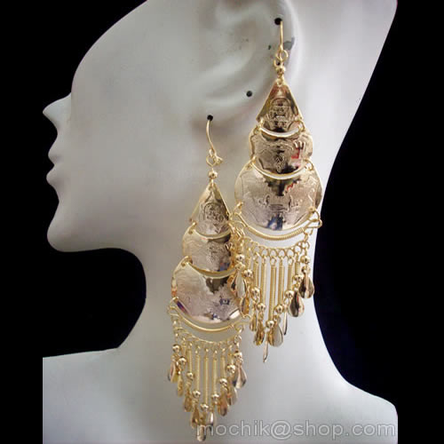 24 Beautiful Peruvian Gold Plated Earrings Inca Varied Design