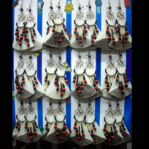Lot 24 Peruvian Fish Scale Earrings Handmade Mostacilla Beads