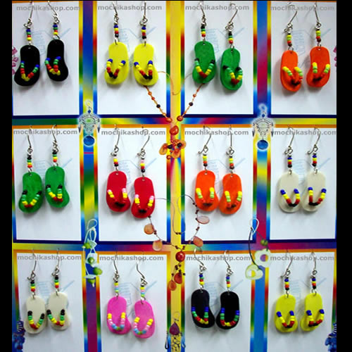 Lot 24 Peru Wholesale Bone Earrings Flip Flops Sandals Design