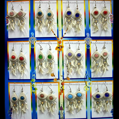 Lot 50 Peruvian Wholesale Bone Earrings Bunch Styke