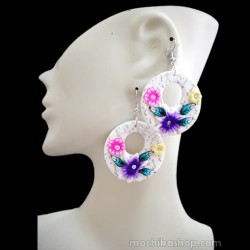 12 Peruvian Wholesale Rubber Earrings Assorted Flower Images