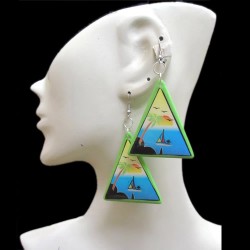 06 Peruvian Pretty Resined Rubber Earrings Varied Images