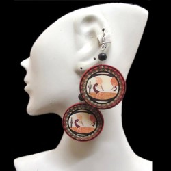 12 Wholesale Peruvian Wood Earrings Tribal Images Design