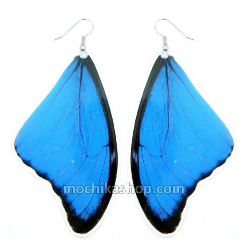 50 Peruvian Wholesale Morpho Blue Butterfly Wings Earrings