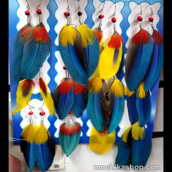 06 Beautiful Parrot Feather Earrings Colorful Design
