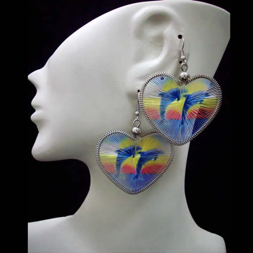 Lot 50 Peruvian Teardrop Thread Earrings Heart Design