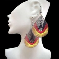 12 Peruvian Wholesale Classic Teardrop Thread Earrings Colorful
