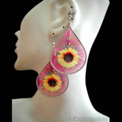 06 Beautiful Peruvian Teardrop Thread Earrings Flower Images