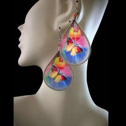 06 Peruvian Beautiful Teardrop Thread Earrings Butterfly Images