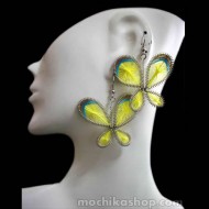 100 Peruvian Alpaca Silver Thread Earrings Butterfly Design