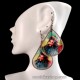 24 Wholesale Peruvian Teardrop Thread Earrings Rasta Design