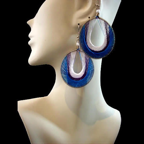 06 Peruvian Pretty Hole Teardrop Thread Earrings Round Design