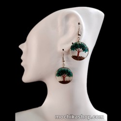 12 Wholesale Resin Earrings Assorted Life Tree Design