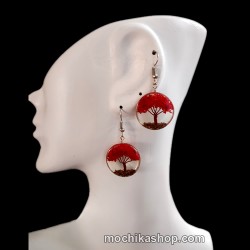 06 Nice Resin Life Tree Design Earrings, Assorted Images
