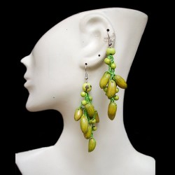 06 Pretty Peruvian Achira Olive Seeds Earrings Whole Color