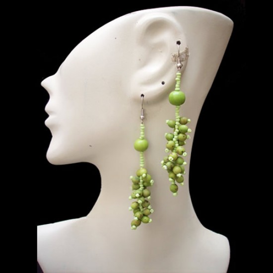 12 Nice Peruvian Achira Seeds Earrings Classic Bunch Design