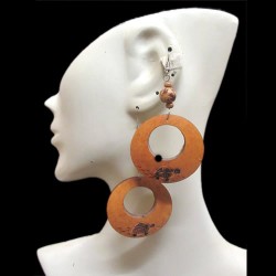 12 Nice Peruvian Carved Gourd Earrings Mixed Donuts Design
