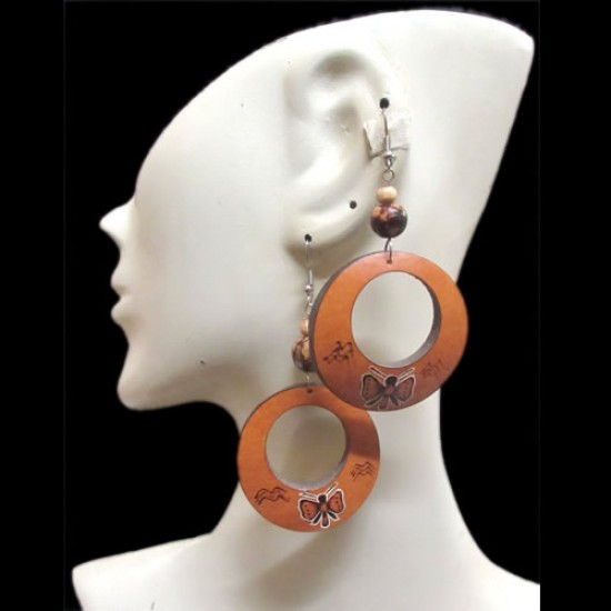 Lot 24 Peruvian Carved Gourd Earrings Mixed Donuts Design