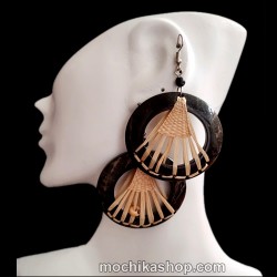 12 Beautiful Brazilian Coconut Shell Earrings, Assorted Native Images